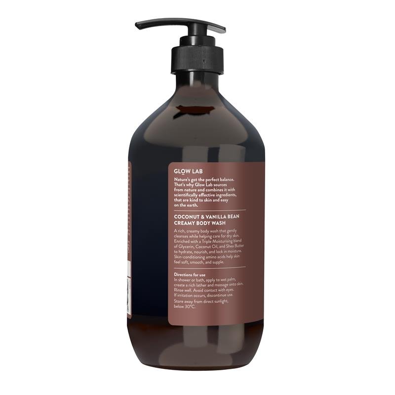 Glow Lab Coconut & Vanilla Bean Creamy Body Wash 900ml
