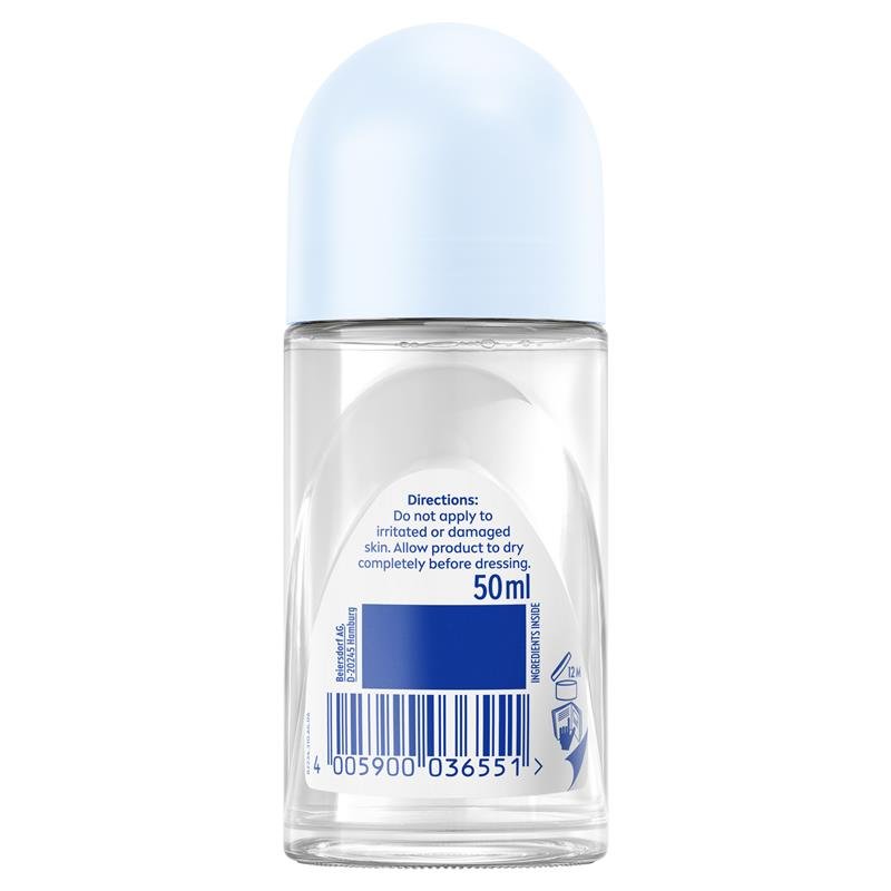 NIVEA Black & White Invisible Pure Roll On Deodorant 72H Protection 50ml