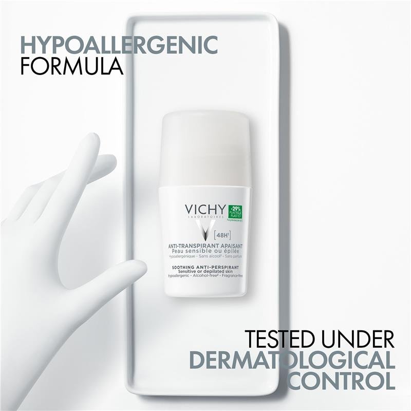 Vichy Antiperspirant Roll On 48hr Soothing 50ml