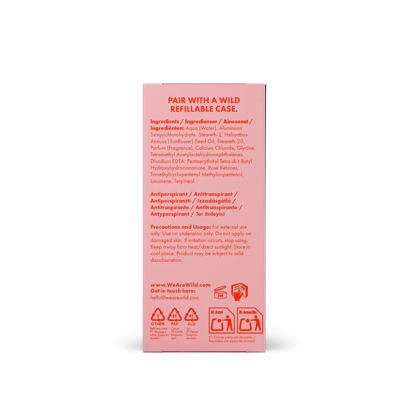 Wild Deodorant Antiperspirant Roll On Refill Honey & Cactus Flower 50ml