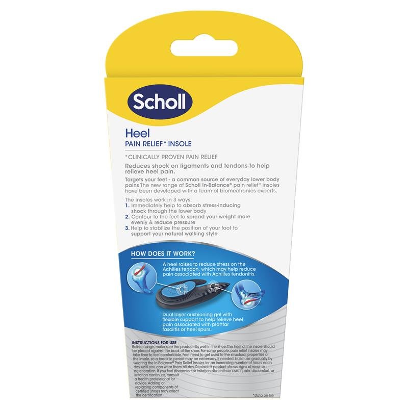 Scholl In Balance Heel and Ankle Orthotic Insole Medium