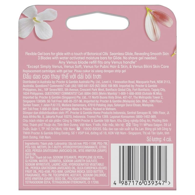 Gillette Venus Comfort Glide White Tea Blade Refills 4 Pack