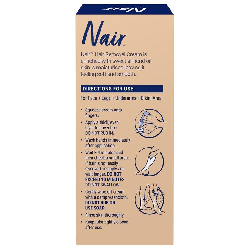 Nair Hair Removal Cream Sweet Almond Oil Body & Face 75g