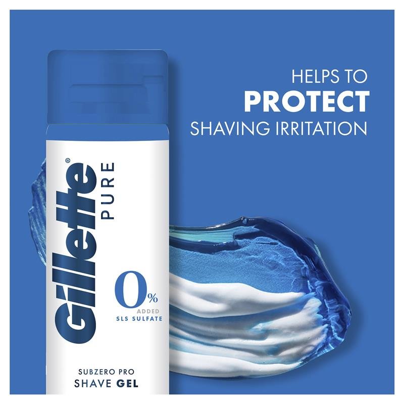 Gillette Pure 0% Subzero Pro Shave Gel 195g