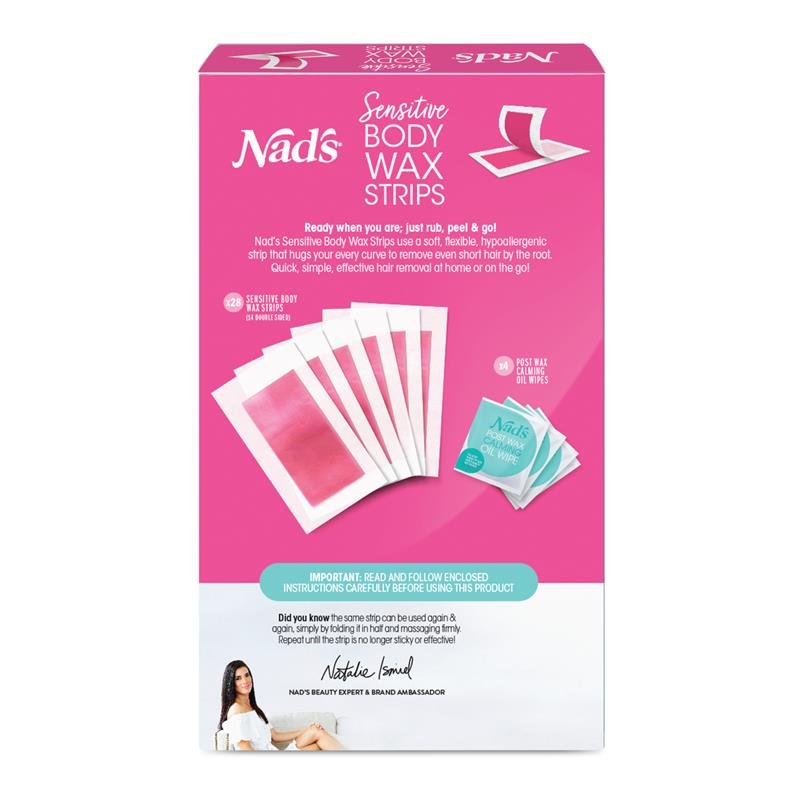 Nad's Body Wax Strips For Sensitive Skin 28 Pack