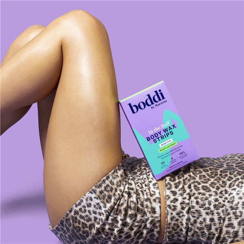 Boddi By Marzena In The Buff Body Wax Strips Sensitive Beach Coconut 40 Pack