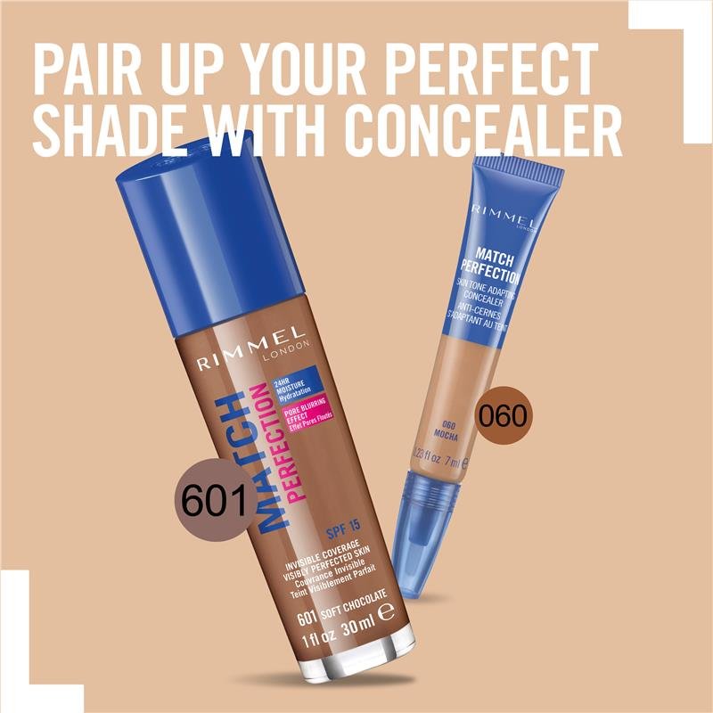 Rimmel Match Perfection Foundation Soft Chocolate 601