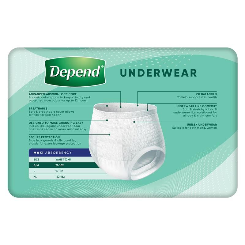 Depend Expert Care 成人失禁内裤 Maxi 加量吸收 S/M码 10条装