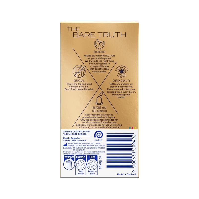 Durex Invisible Condoms Extra Lube 10 Pack