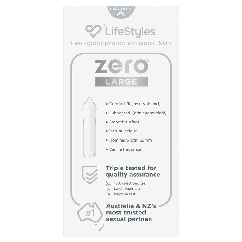 LifeStyles Zero Condoms Large 10 Pack