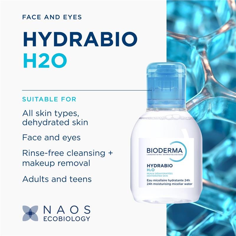 Bioderma Hydrabio H2O Hydrating Micellar Water Cleanser for Dehydrated Skin 100ml