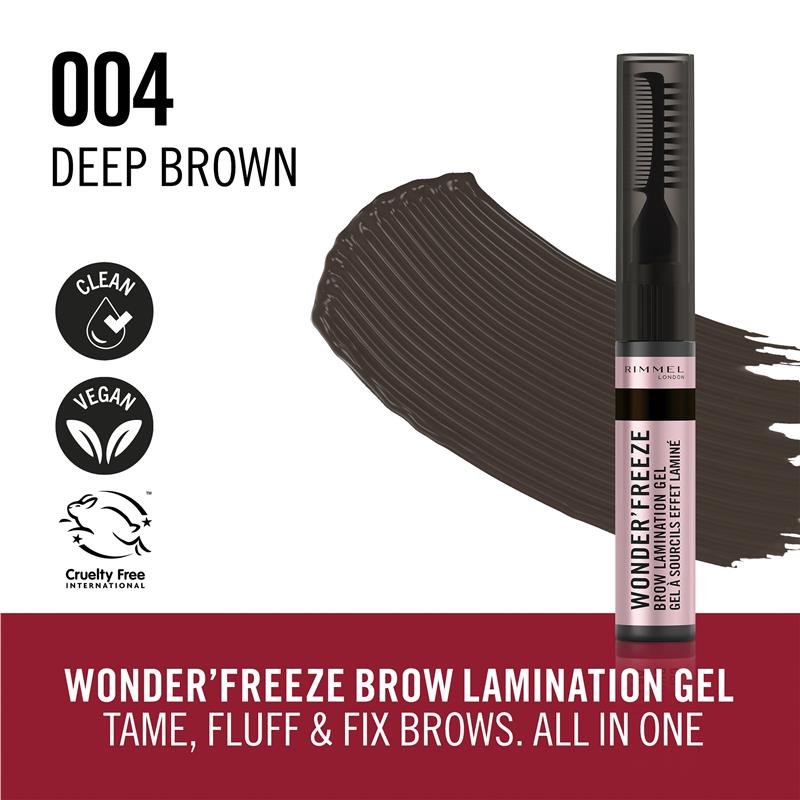 Rimmel Wonder Freeze Brow Lamination Gel 004 Deep Brown