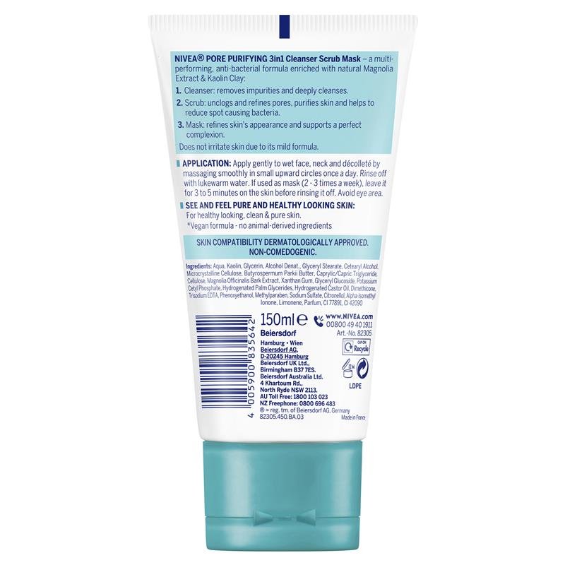 NIVEA Daily Essentials 3-in-1 Face Wash Cleanser 150ml