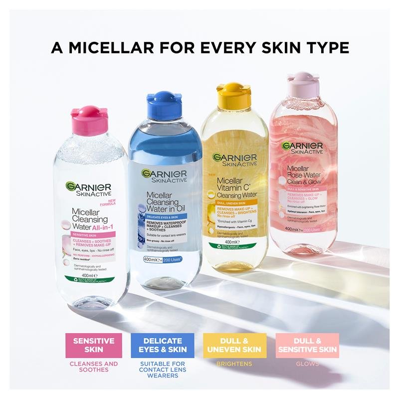 Garnier SkinActive Micellar Cleansing Water in Oil Delicate Eyes & Skin 400ml