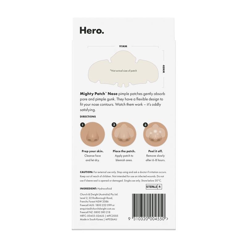 Hero Mighty Patch Nose Contoured Pimple Patches 8 pack