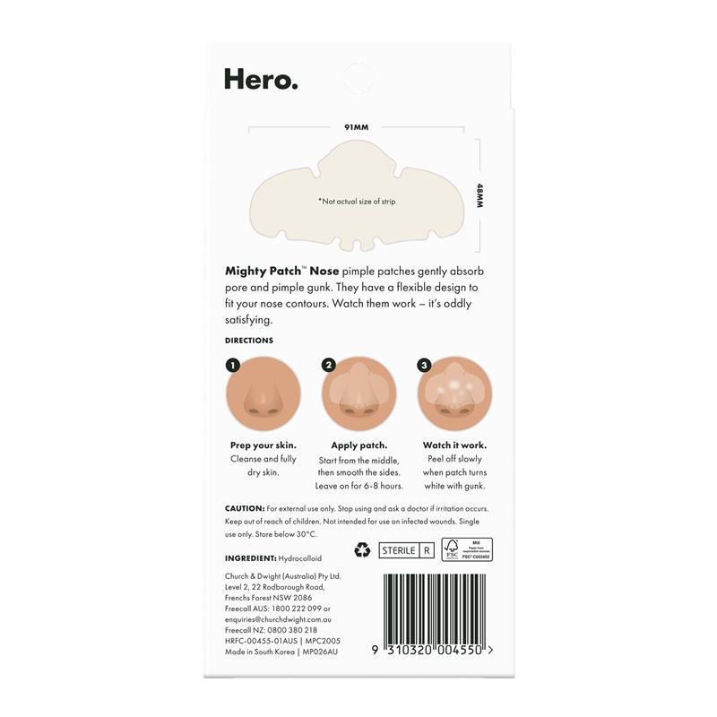 Hero Mighty Patch Nose Contoured Pimple Patches 8 pack