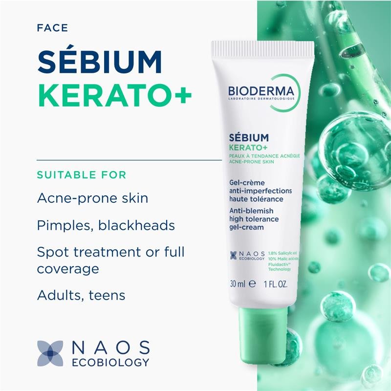 Bioderma Sebium Kerato Nonirritating Acne Cream Moisturiser suitable For Acne Prone Skin 30ml