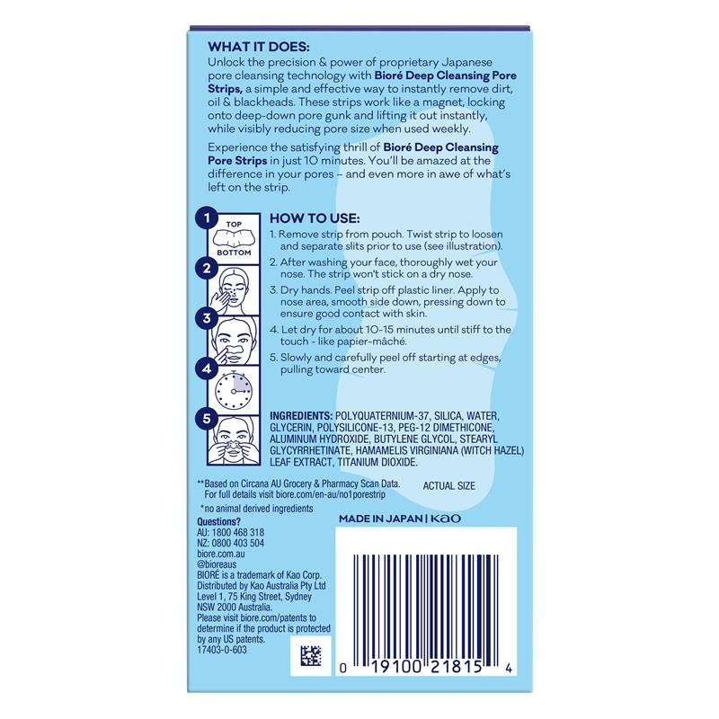 Biore Deep Cleansing Pore Strips 6 Original