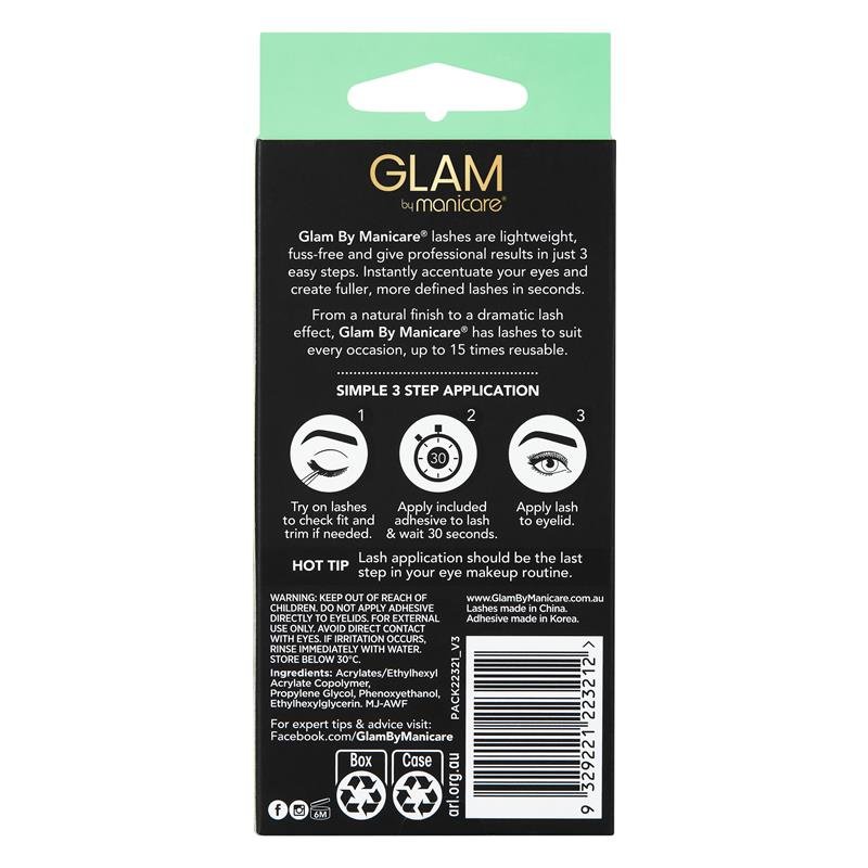 Glam By Manicare Sophia Lashes 2 Pack Length