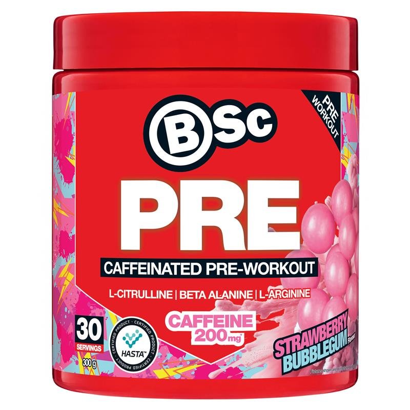 BSc PRE Caffeinated Pre-Workout Strawberry Bubblegum 300g