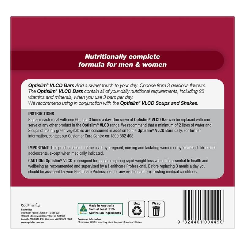 Optislim VLCD Bars Variety 60g 15 Pack