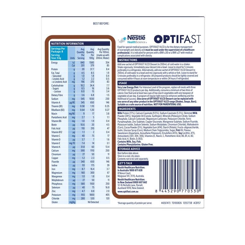 Optifast VLCD Dessert Chocolate 8 x 53g