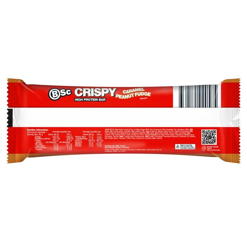 BSc Crispy Protein Bar Caramel Peanut Fudge 60g