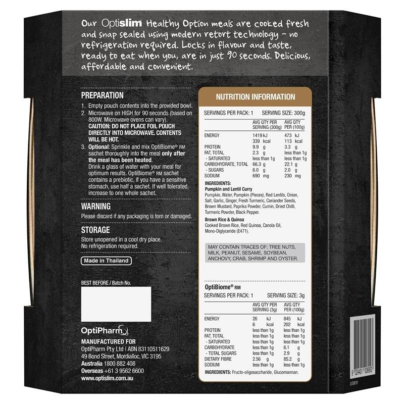 Optislim Healthy Option Meal Pumpkin & Lentil Curry 300g
