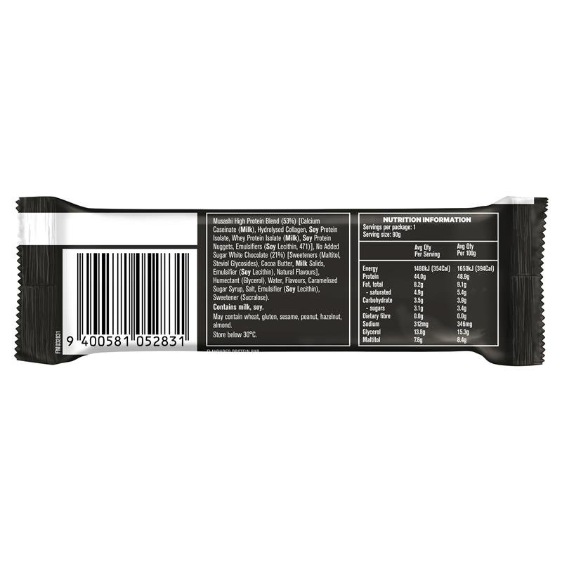 Musashi High Protein White Choc Caramel 90g