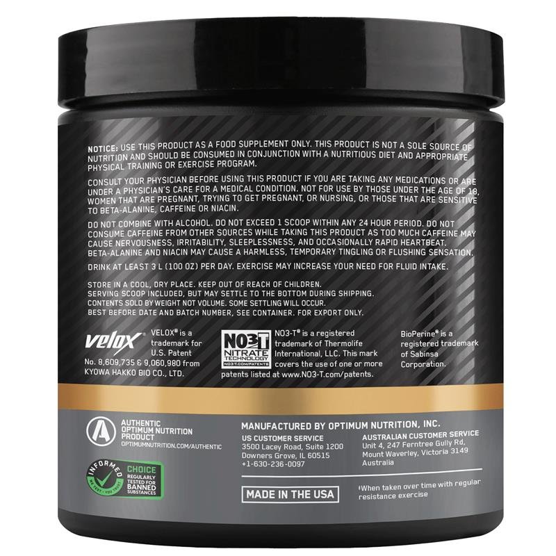 Optimum Nutrition Performance Preworkout Blue Raspberry 285g
