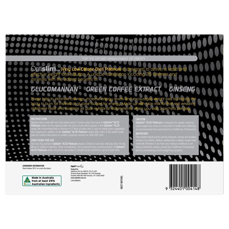Optislim VLCD Platinum Coffee Shake 21x25g Sachets