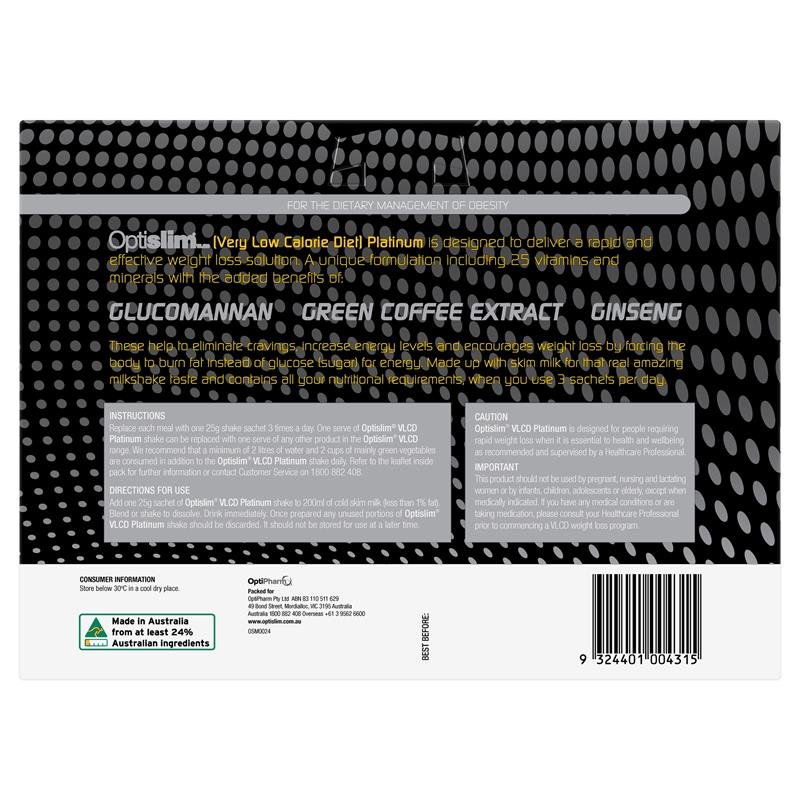 Optislim VLCD Platinum Vanilla Shake 21x25g Sachets