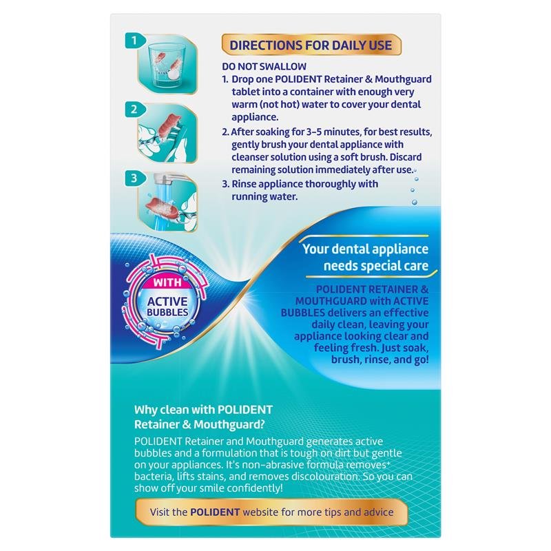 Polident Retainer and Mouthguard Cleanser 108 Tablets Exclusive Size