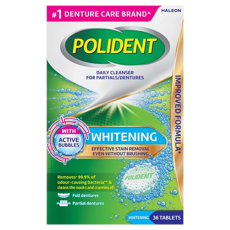 Polident Denture Cleanser Whitening Tablets 36