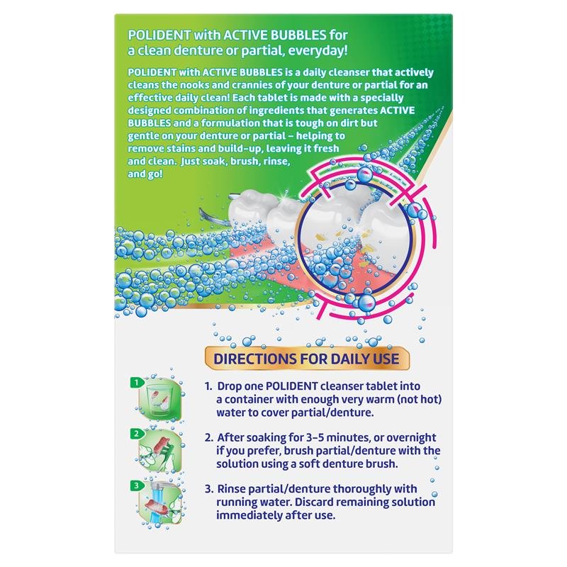 Polident Denture Cleanser Fresh Active Tablets 36