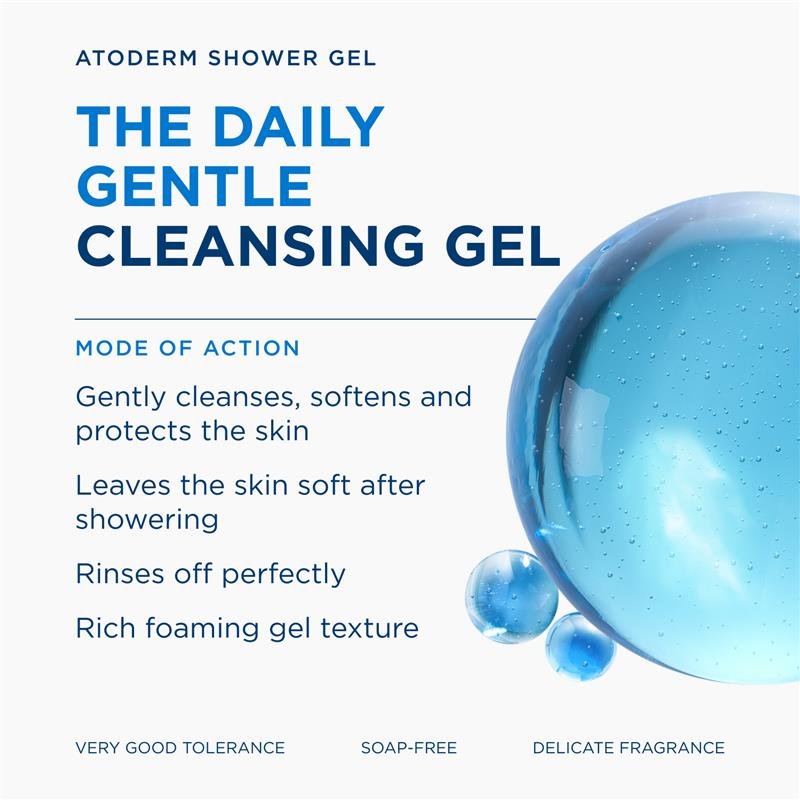 Bioderma Atoderm Gentle Cleansing Gel for Body Face and Hands 1 Litre