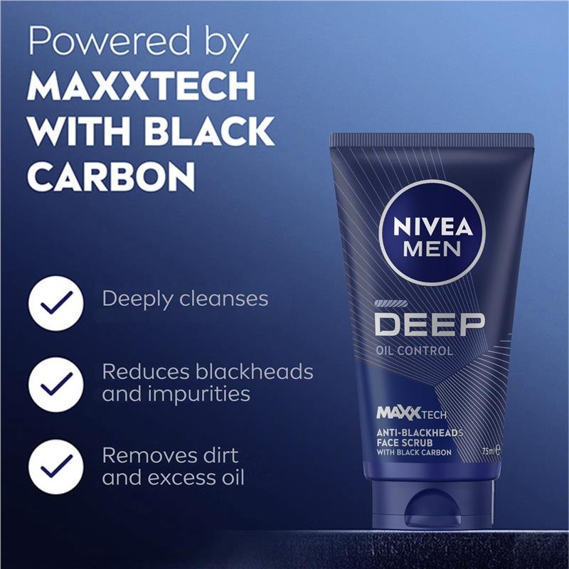 NIVEA for Men Deep Face Scrub 75ml