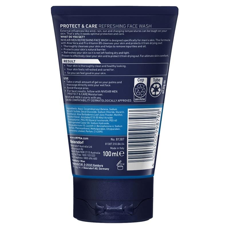NIVEA MEN Face Wash Protect & Care Refreshing 100ml