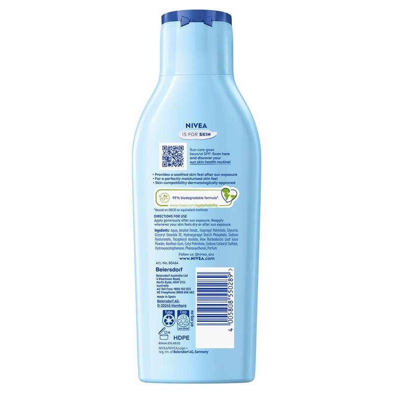NIVEA Sun After Sun Moisturising Lotion with Soothing Aloe Vera Gel 200ml