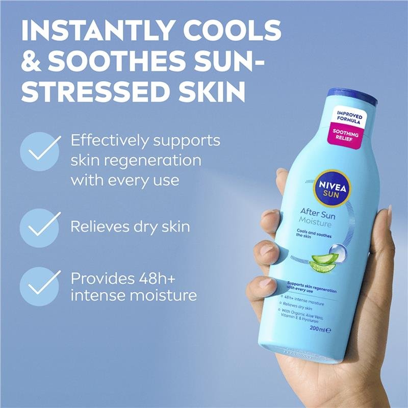 NIVEA Sun After Sun Moisturising Lotion with Soothing Aloe Vera Gel 200ml