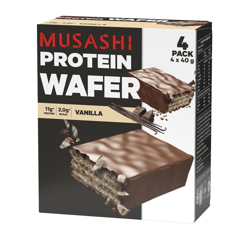 Musashi Protein Wafer Bar Vanilla 40g 4 Pack