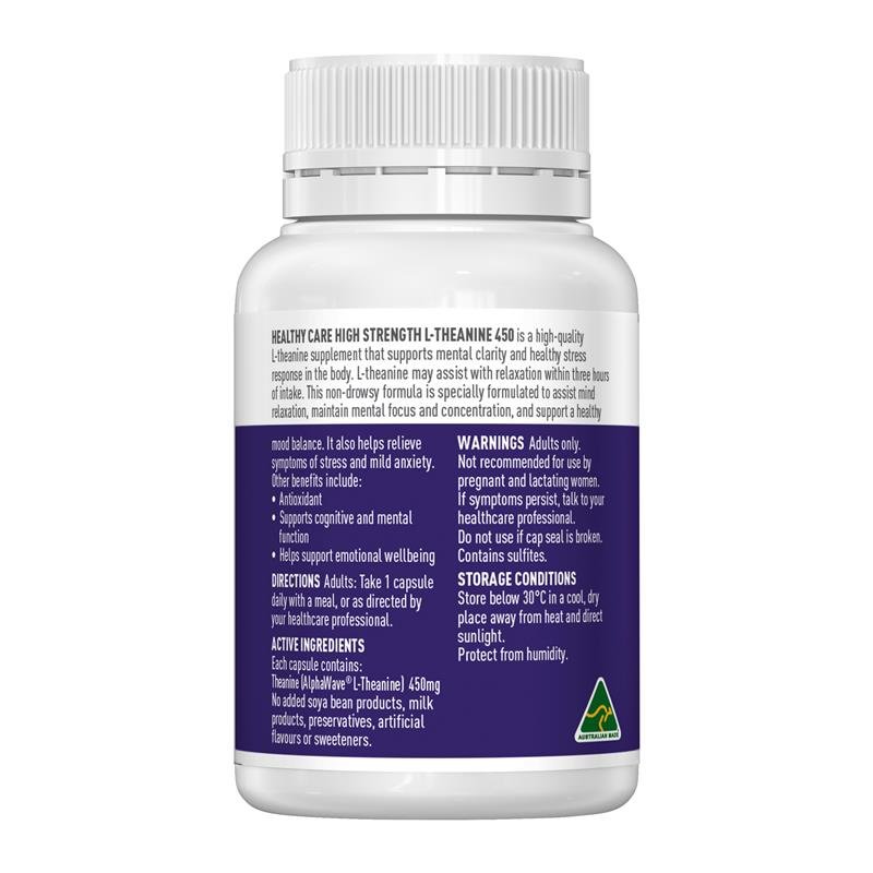 Healthy Care High Strength L-Theanine 450mg 30 Tablets