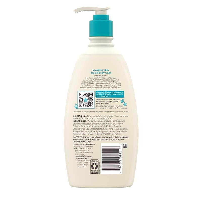 Aveeno Kids Face & Body Wash 532mL