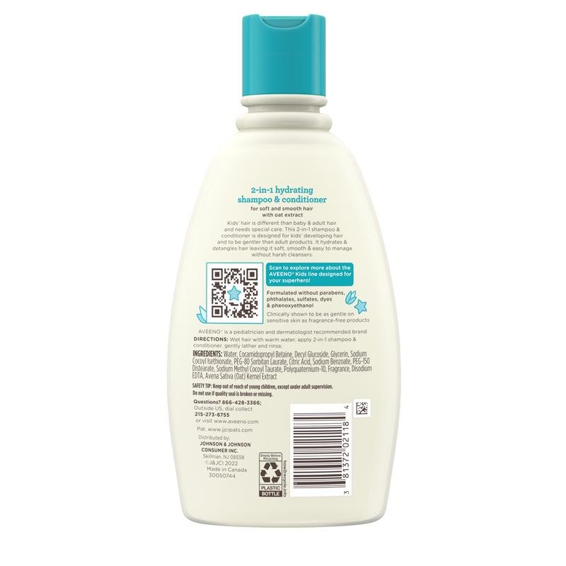 Aveeno Kids 2-in-1 Hydrating Shampoo & Cond 354mL