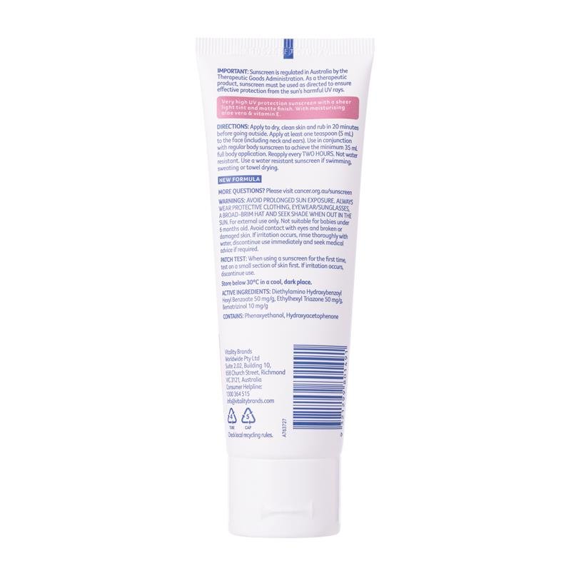 Cancer Council SPF50+ 润色面部保湿霜 浅色 75ml