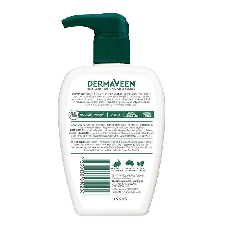 DermaVeen Daily Nourish Moisturising Lotion 250mL