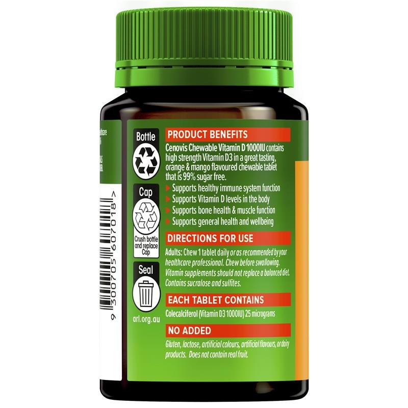 Cenovis Vitamin D 1000IU Chewable 90 Tablets