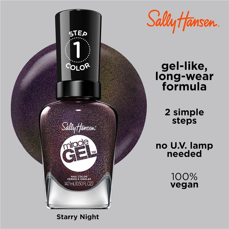 Sally Hansen Miracle Gel Nail Colour Starry Night 14.7ml (Limited Edition)