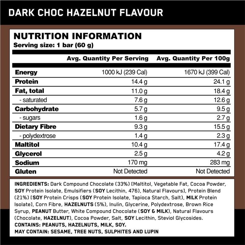 Optimum Nutrition 欧普特蒙 蛋白棒 巧克力榛子 60g