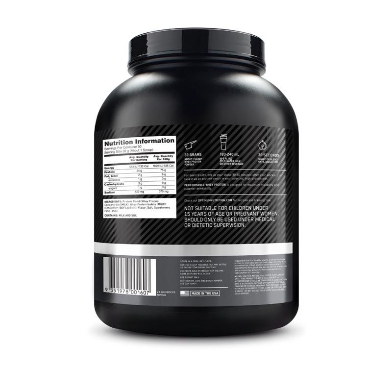 Optimum Nutrition 欧普特蒙 Performance 乳清蛋白粉 香草味 1.6kg(50份)